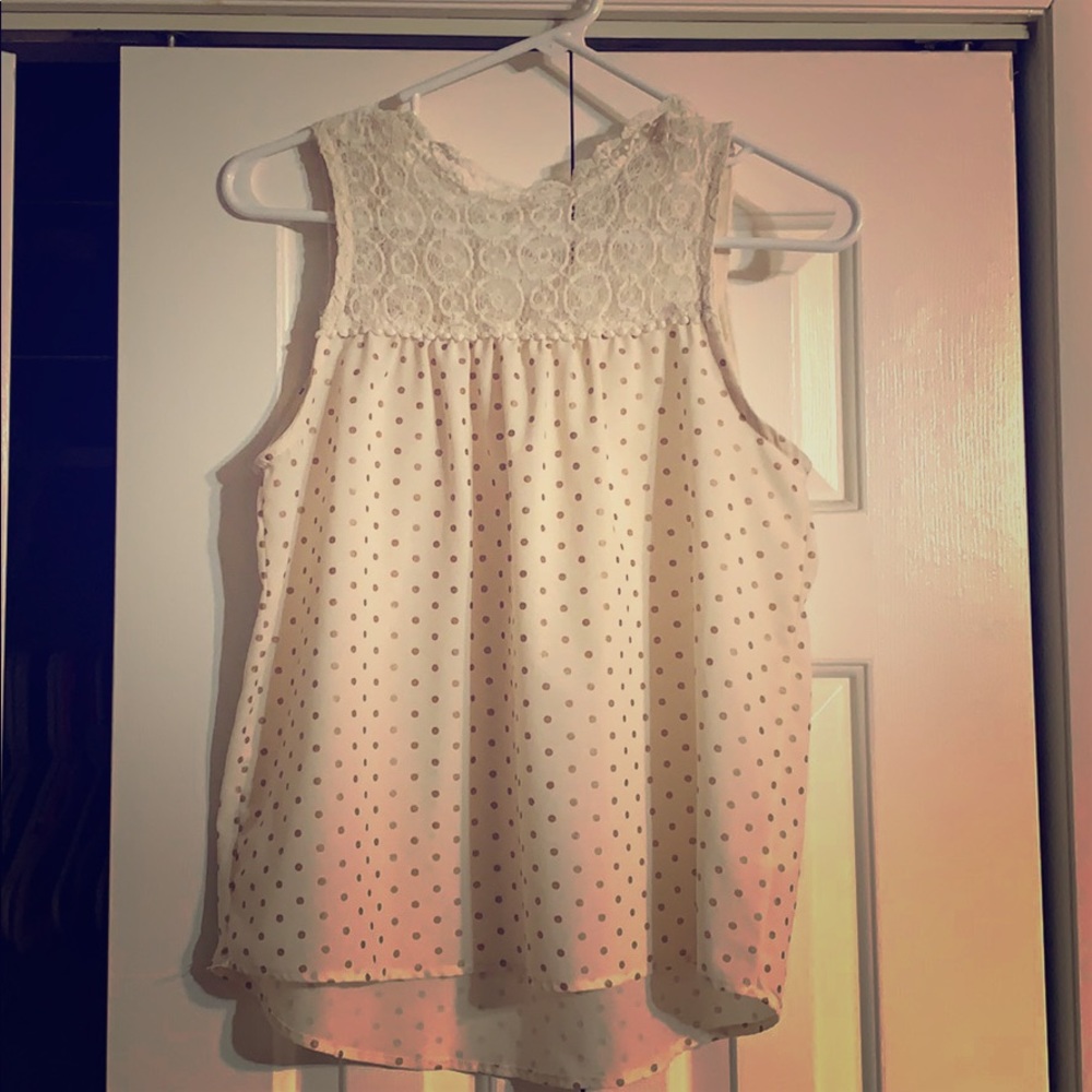 Gold polka dotted top
